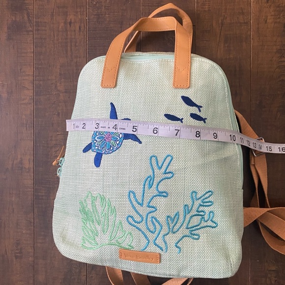 Vera Bradley Turtle Dream straw mini backpack - Picture 11 of 16